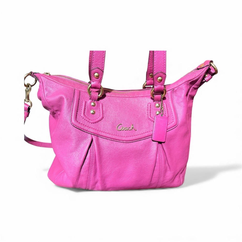 Coach Fuchsia Leather Shoulder Bag